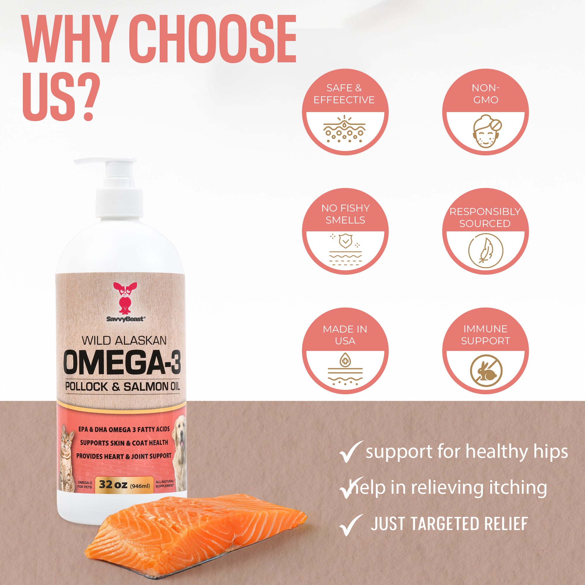 Omega-3 Pollock and Salmon Oil 32 oz bottle