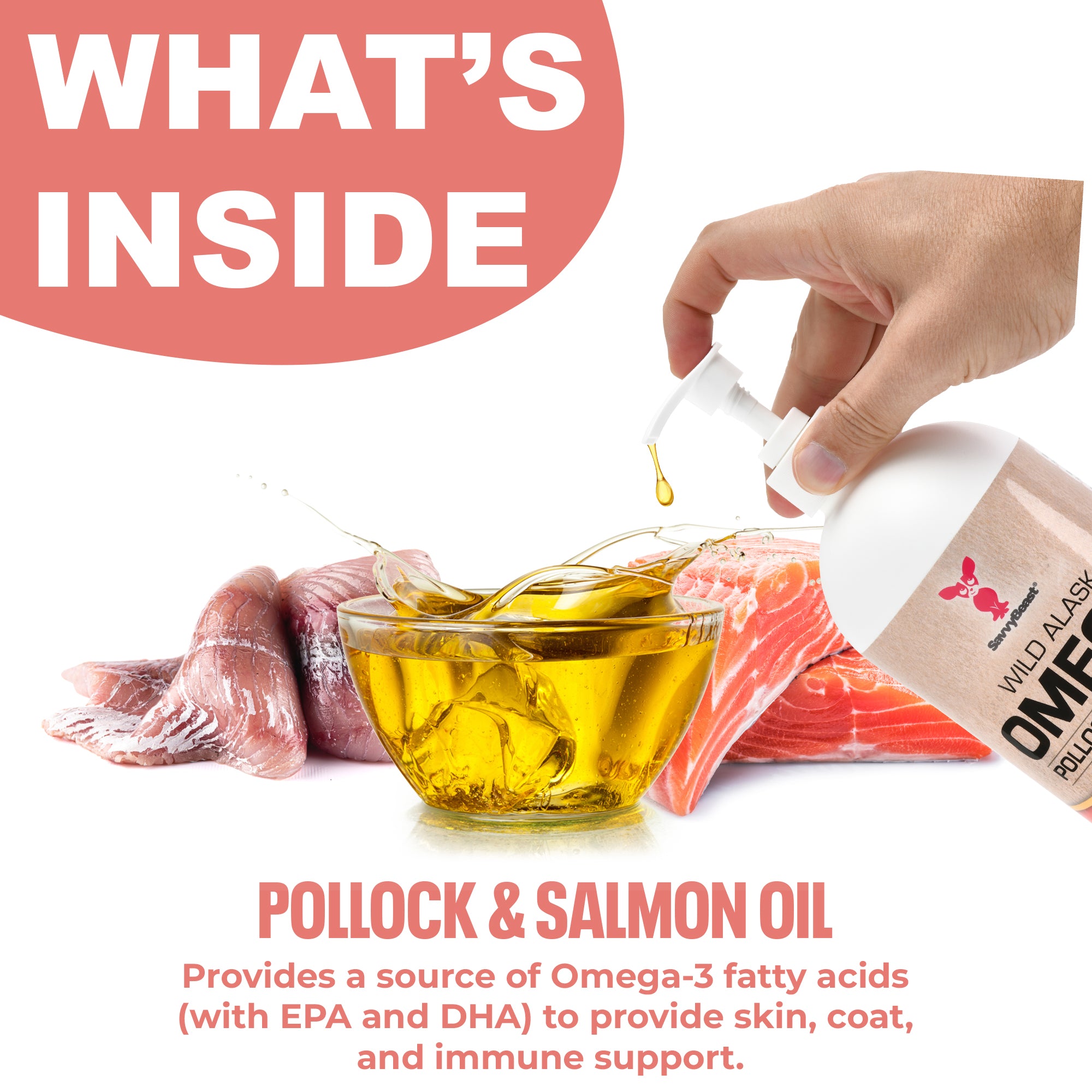 Omega-3 Pollock and Salmon Oil 32 oz bottle