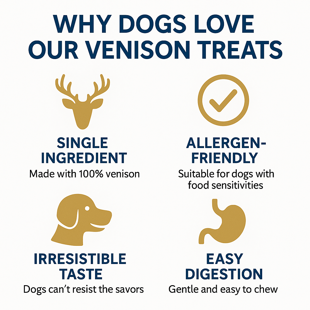 Venison Treats for Dogs – 5 oz - 100% Dehydrated Venison, Nothing Else!