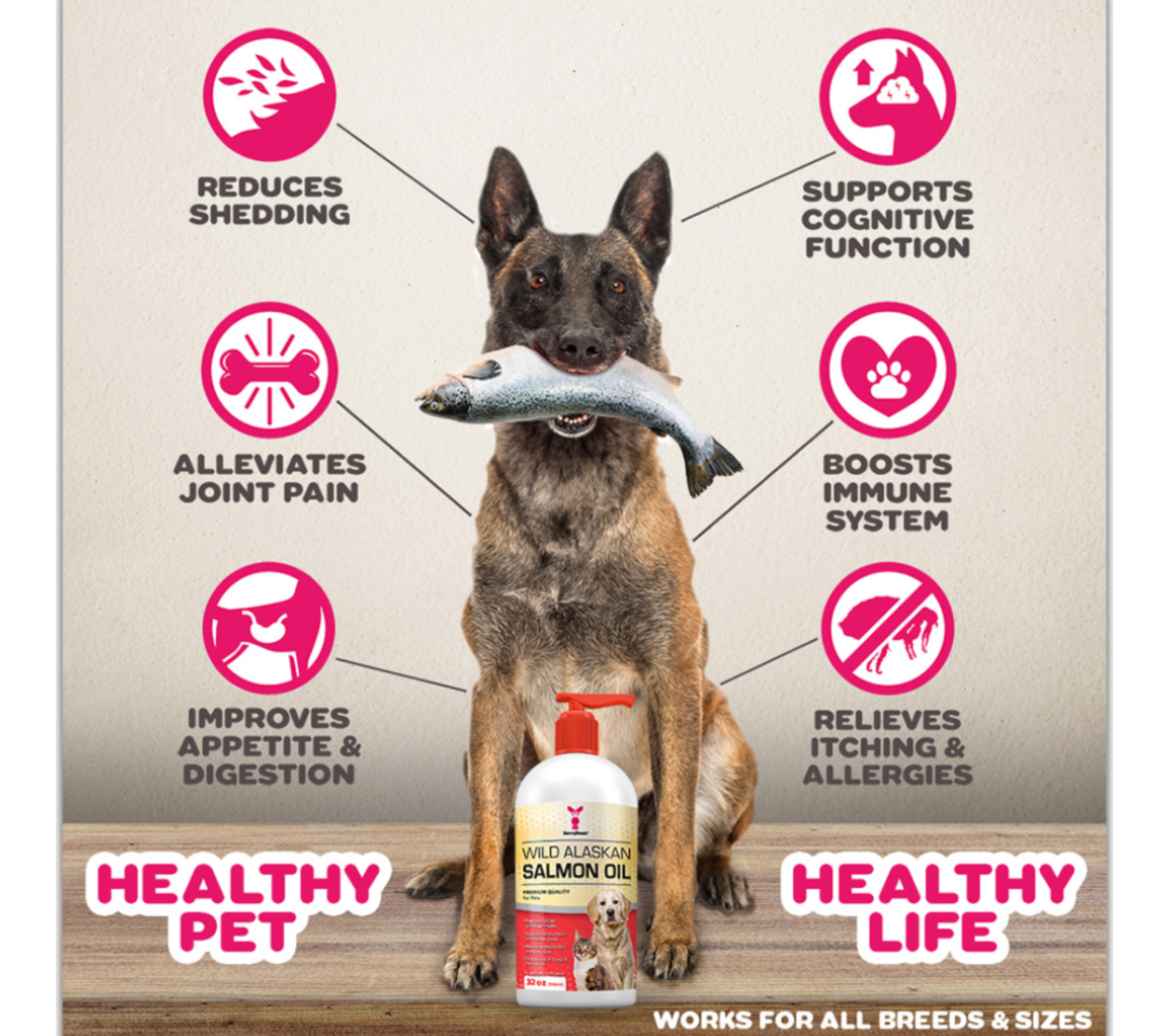 Wild Alaskan Salmon Oil For Dogs, Cats & Ferrets