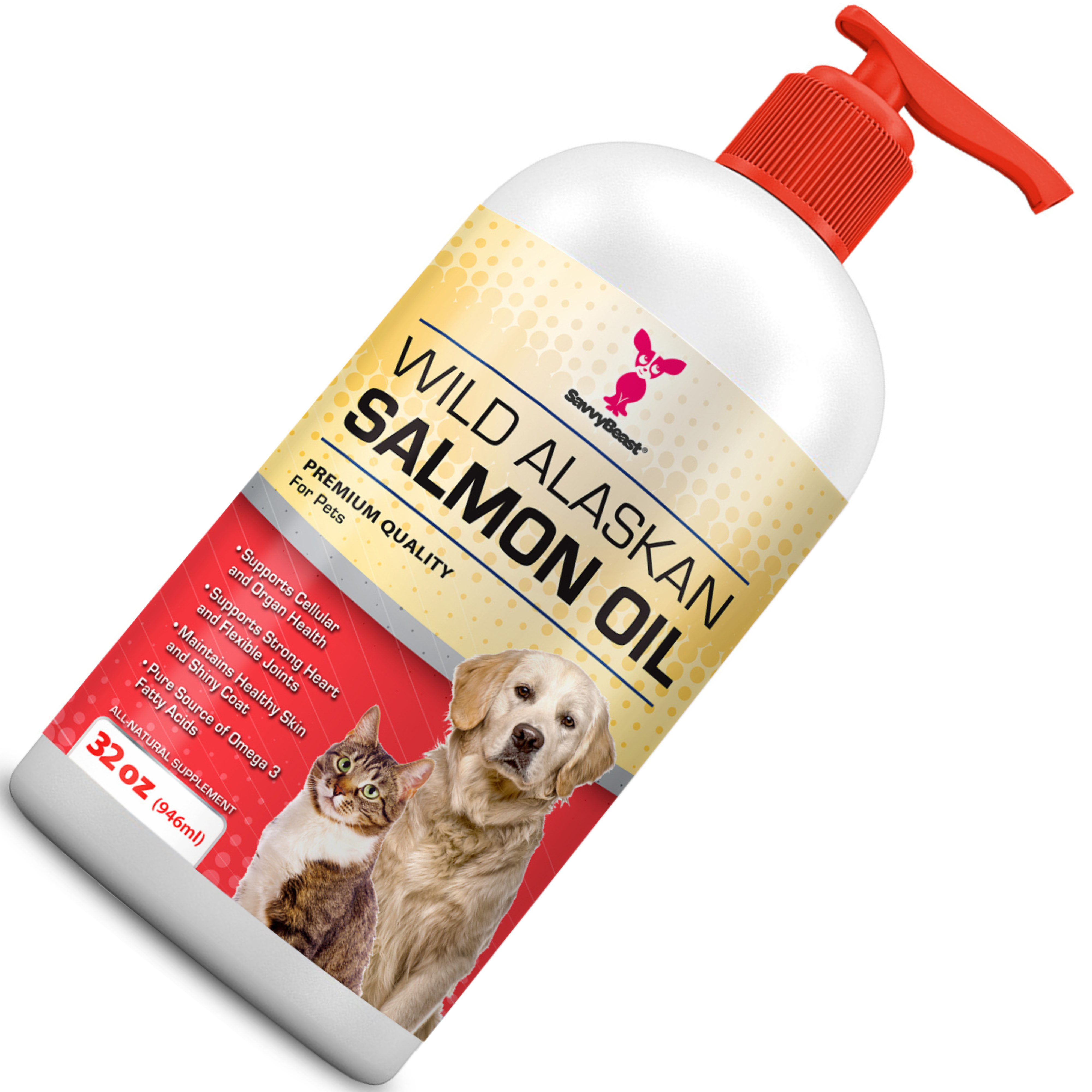 Salmon top oil dog