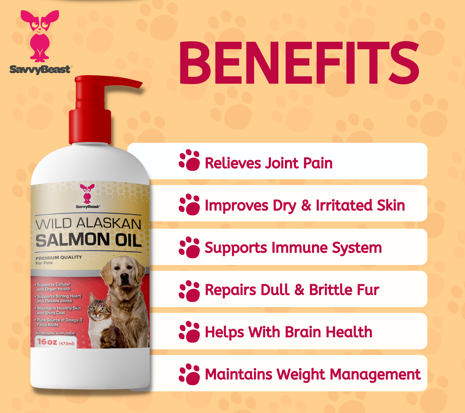 Salmon oil top for cats